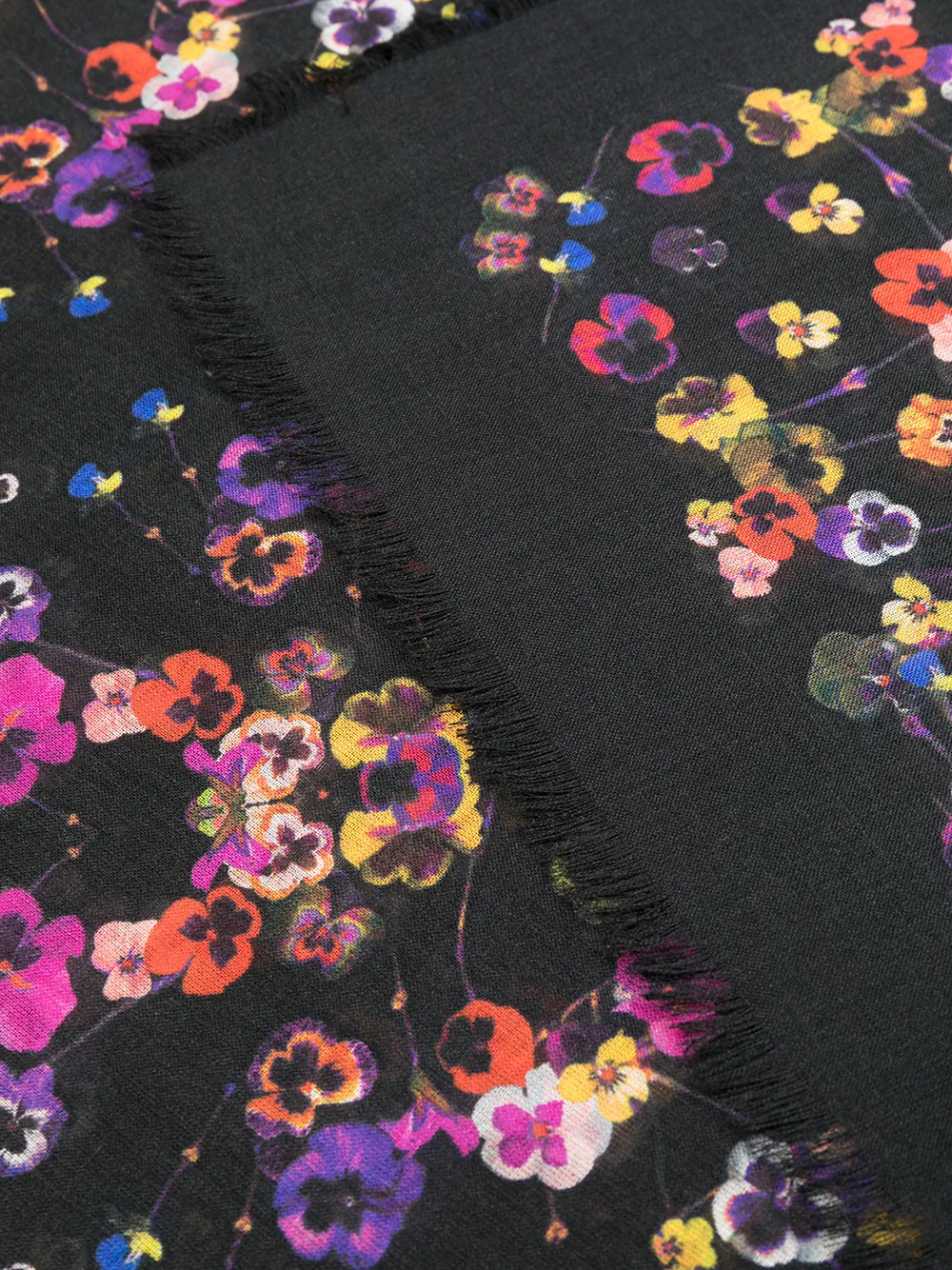 Givenchy night pansy print shawl Zwart