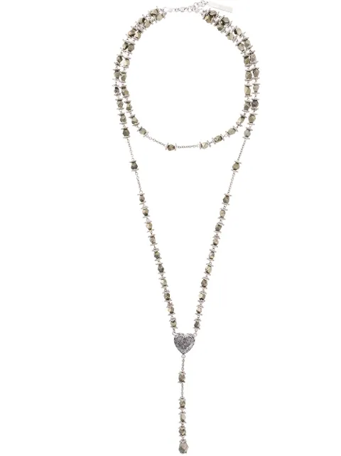 Givenchy faceted stone rosary necklace