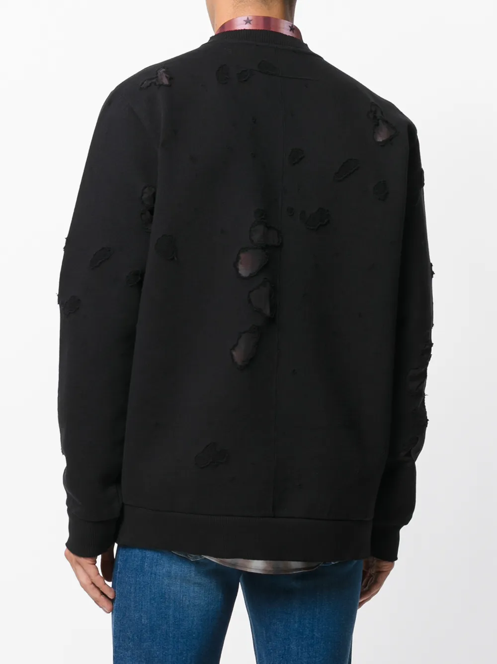 Givenchy distressed logo print sweatshirt Zwart