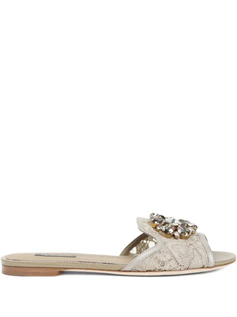 Dolce & Gabbana Rainbow Lace brooch-detail sandals