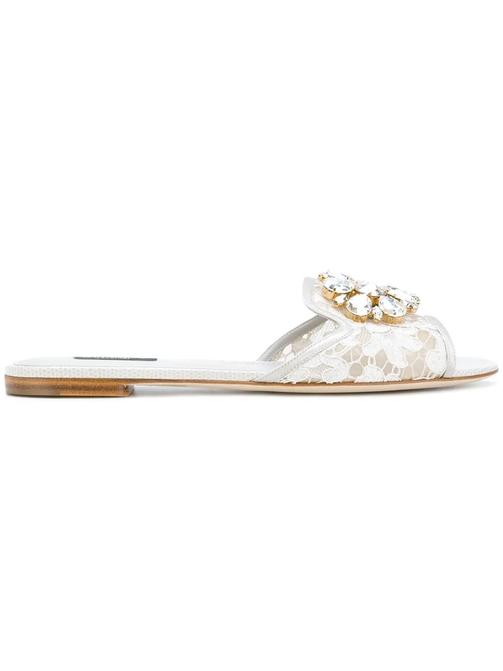 Dolce & Gabbana Bianca Flat Sandals In Grey ModeSens