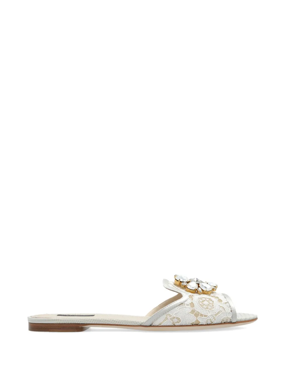 Dolce & Gabbana Dolce & Gabbana Bianca Sandalen mit Regenbogen-Spitzenbrosche - Grau