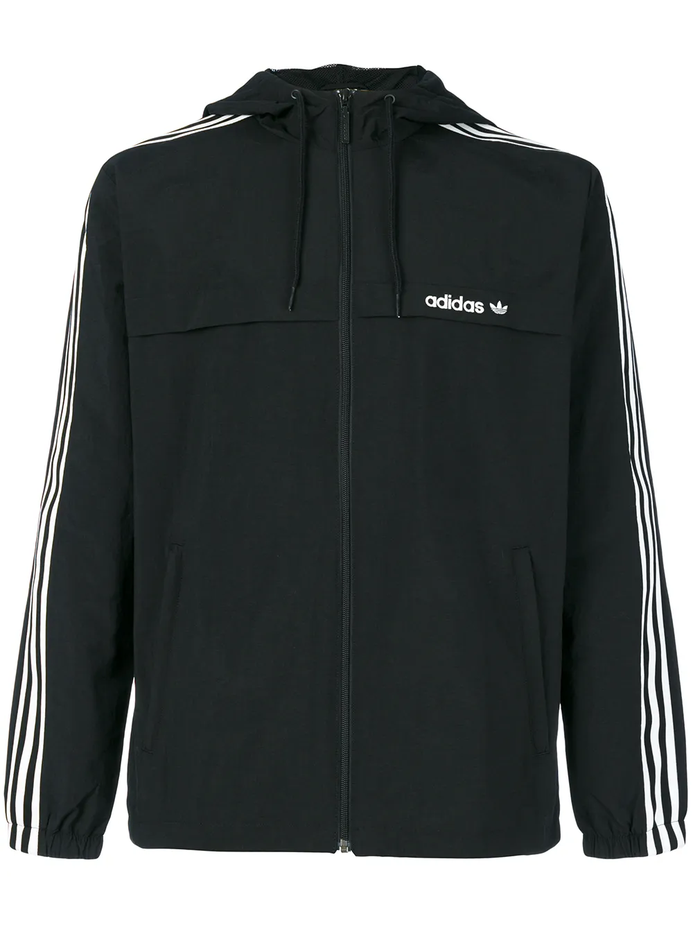 adidas ストライプウィンドブレーカー - ブラック adidas ストライプウィンドブレーカー - ブラック