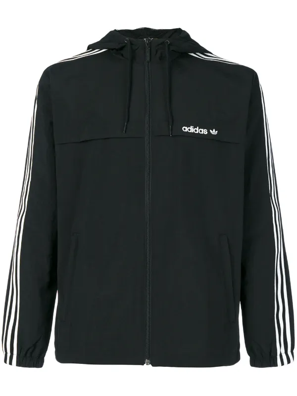 Adidas ストライプウィンドブレーカー | ブラック | FARFETCH JP