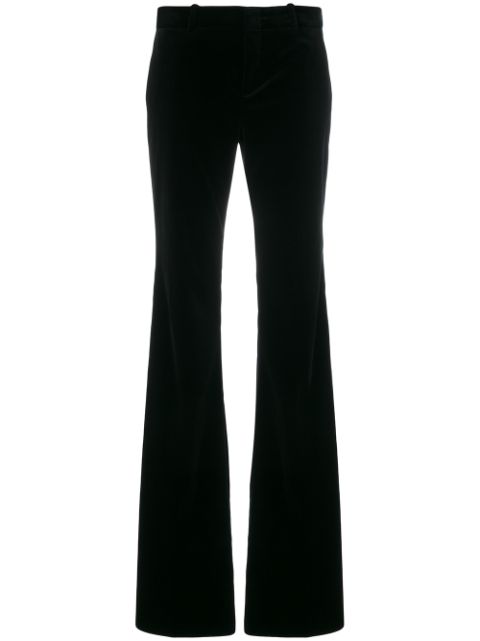 GUCCI Velvet Flared Trousers in Black | ModeSens