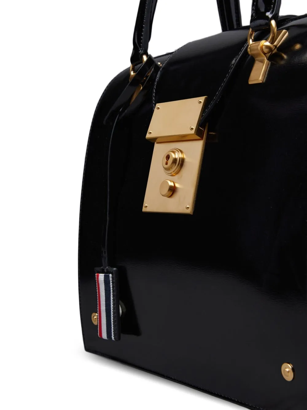 Thom Browne Calf Leather Mrs. Thom Junior Bag in Black, view 5