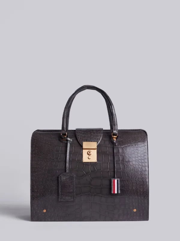 Mr. Thom Bag In Medium Grey Alligator
