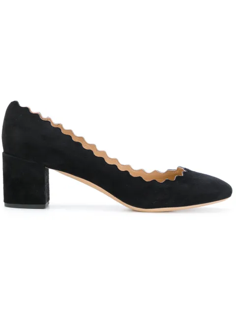 Click to view more detailed imagery on our partner's website ChloÉ Women's Lauren Scalloped Block-Heel Pumps In Black