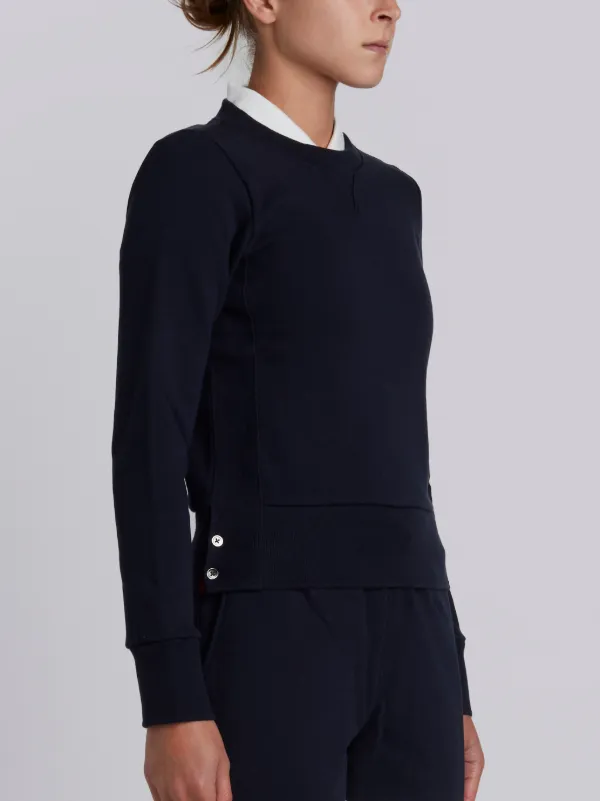 Womens Pullover Sweatshirt With Engineered 4-Bar Stripe