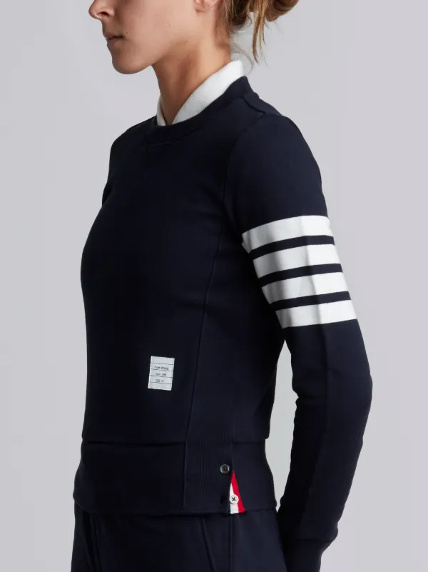 Womens Pullover Sweatshirt With Engineered 4-Bar Stripe