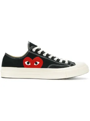 black converse high tops with red heart