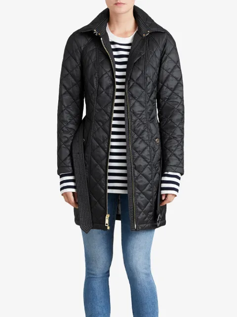 burberry detachable hood quilted showerproof parka