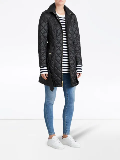 burberry detachable hood quilted showerproof parka