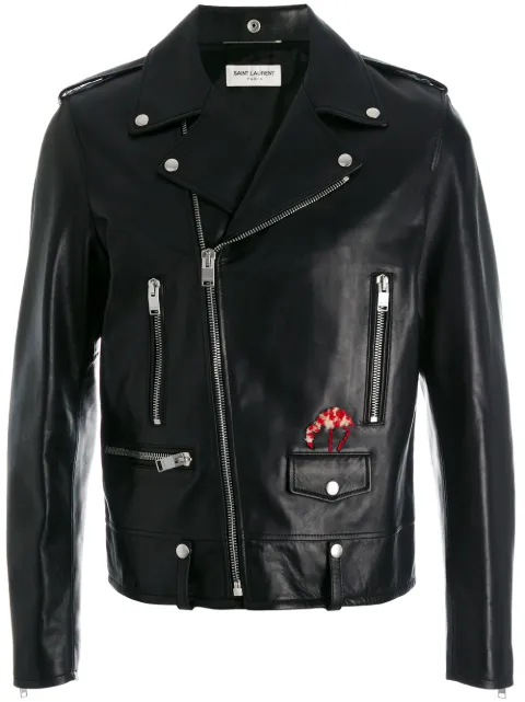Men S Saint Lau Jackets Luxury Brands Farfetch Fitted Biker Jacket