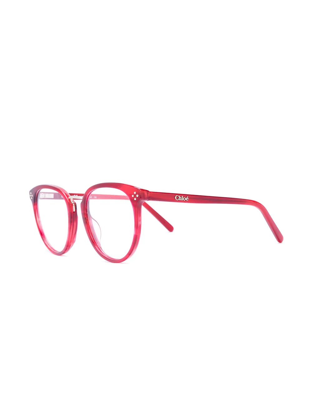  Chloé Eyewear Brille Mit Rundem Gestell   Rot 