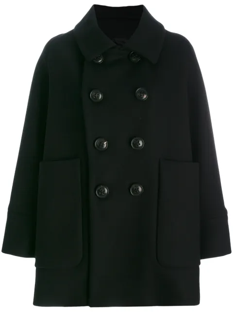 dsquared2 classic buttoned coat in black modesens dsquared2 classic buttoned coat in black modesens