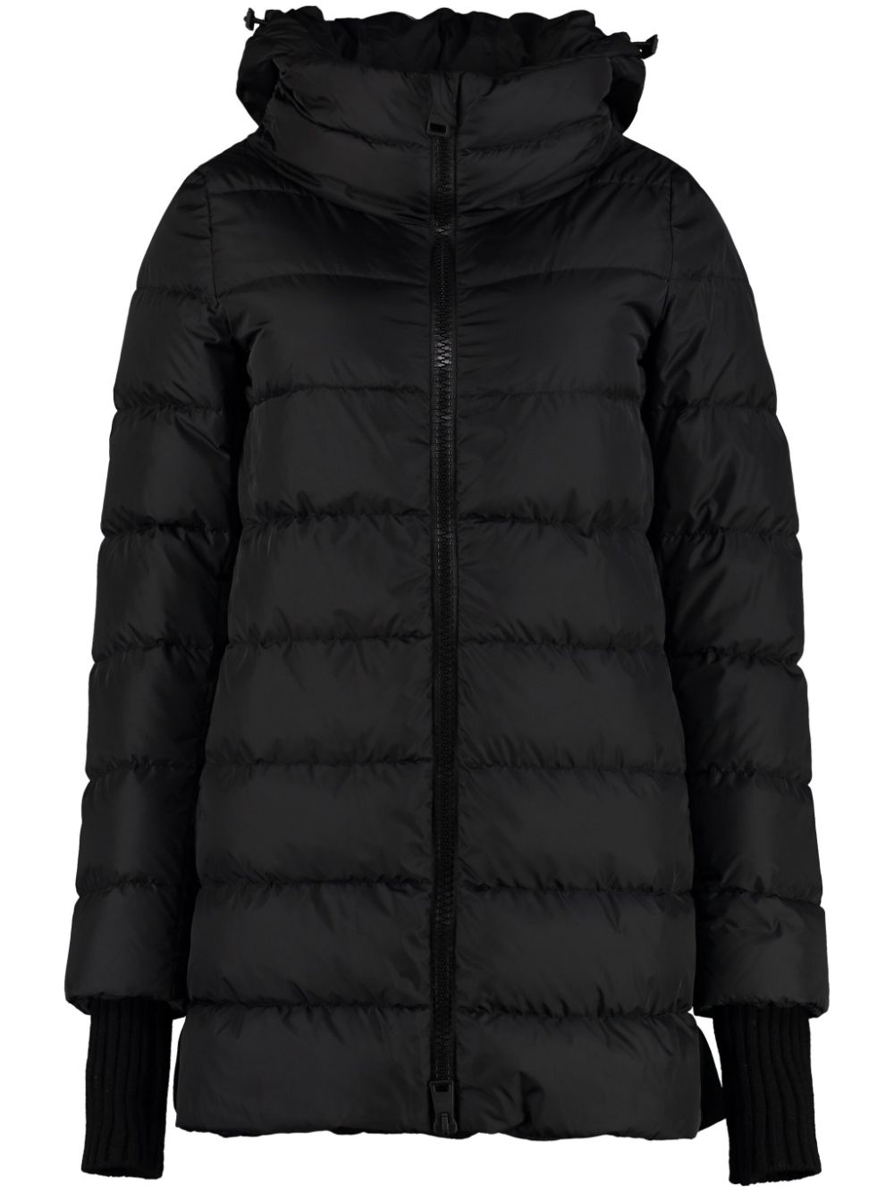 padded zip-up hooded coat