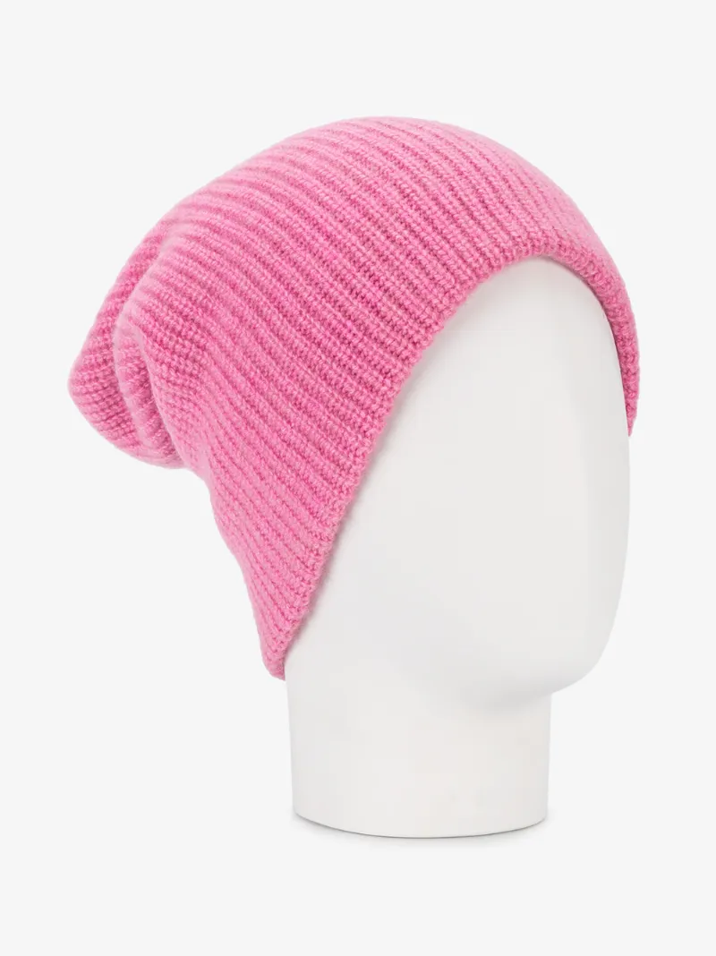 The Elder Statesman Pink Watchman ribbed beanie