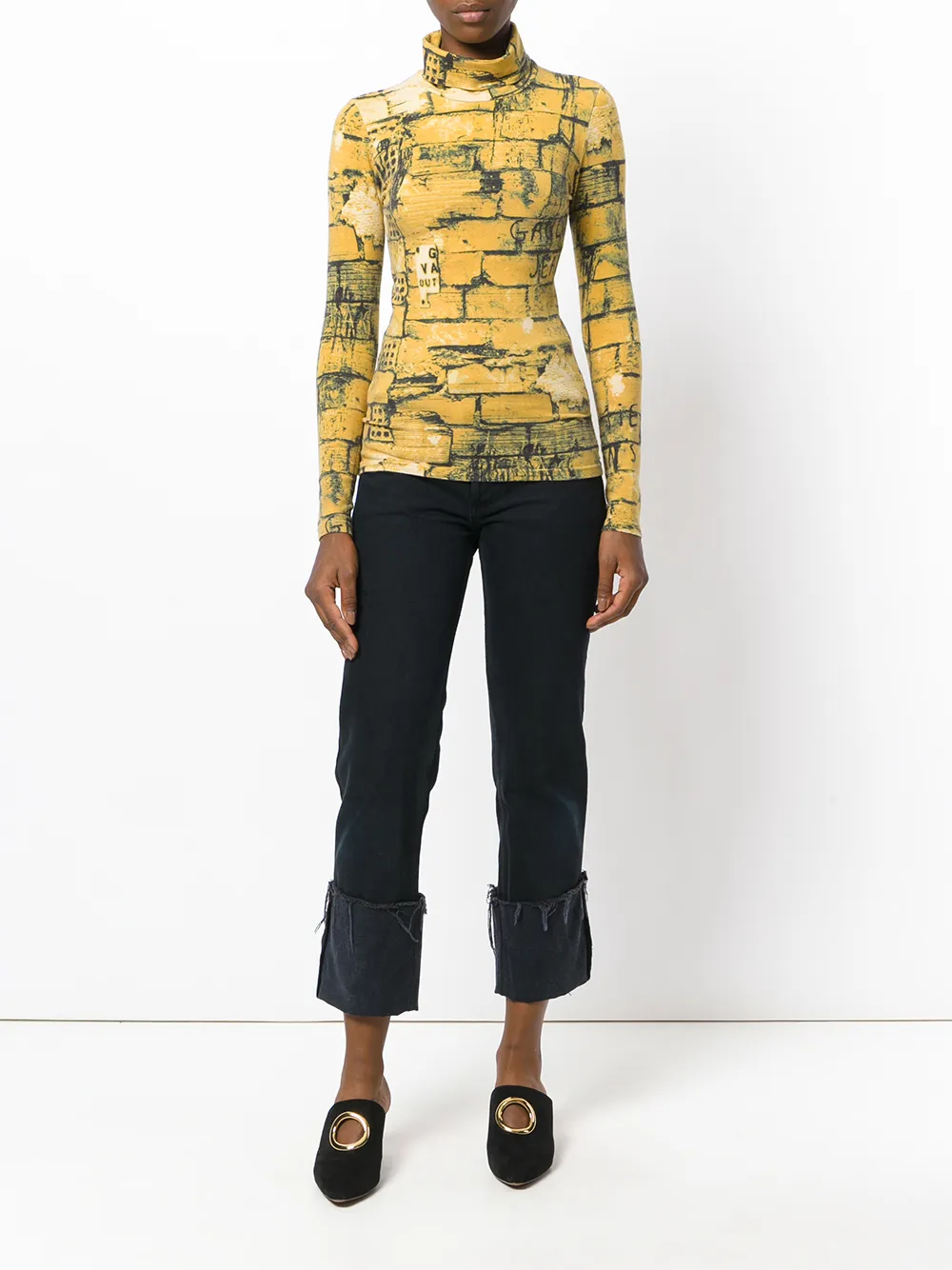 Jean Paul Gaultier Pre-Owned Bakstenen print top - Geel