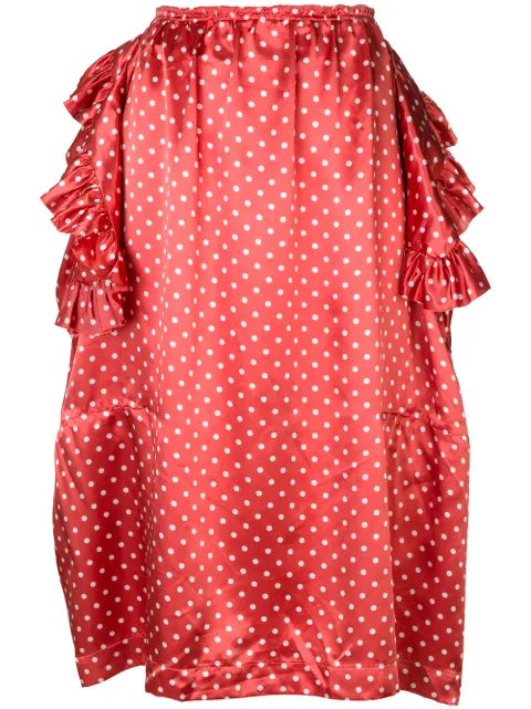 Comme Des Garçons Pre-Owned deconstructed ruffle polka dot skirt