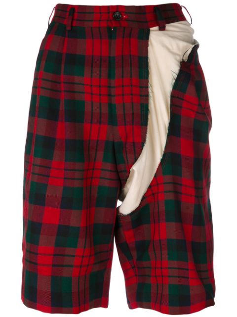 Comme Des Garcons deconstructed tartan Bermuda shorts Women