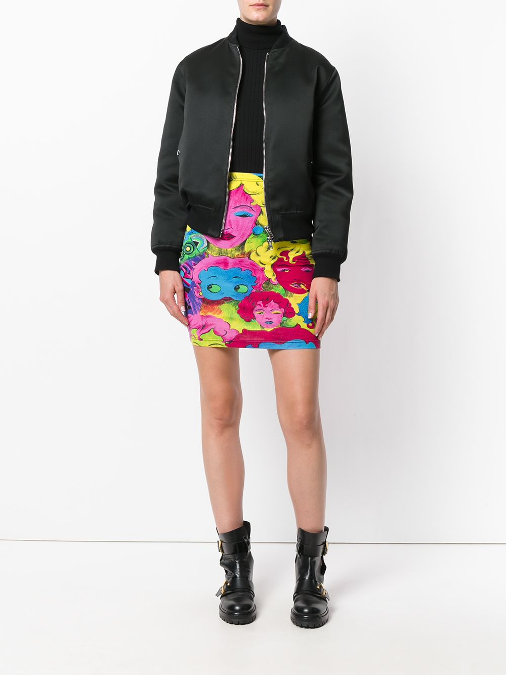 Pre-owned Versace 1990s Betty Boop Print Skirt In Multicolour