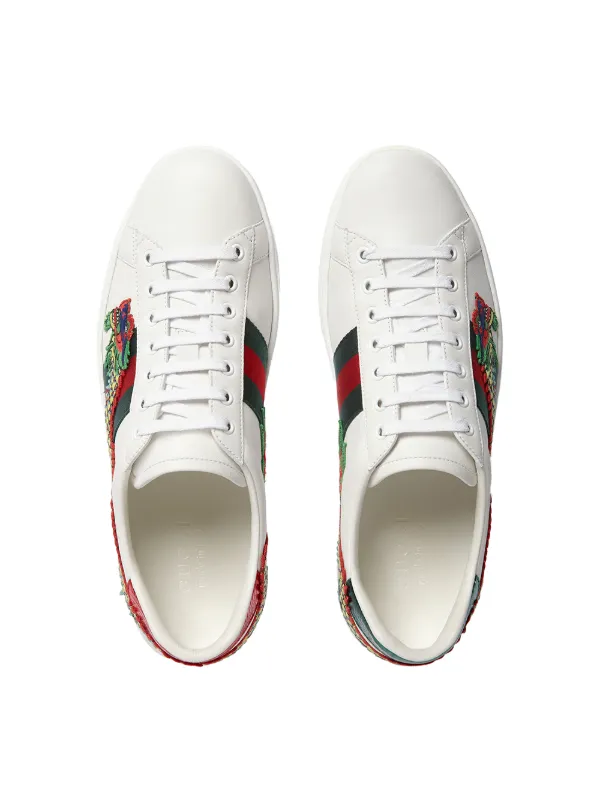 gucci ace embroidered dragon
