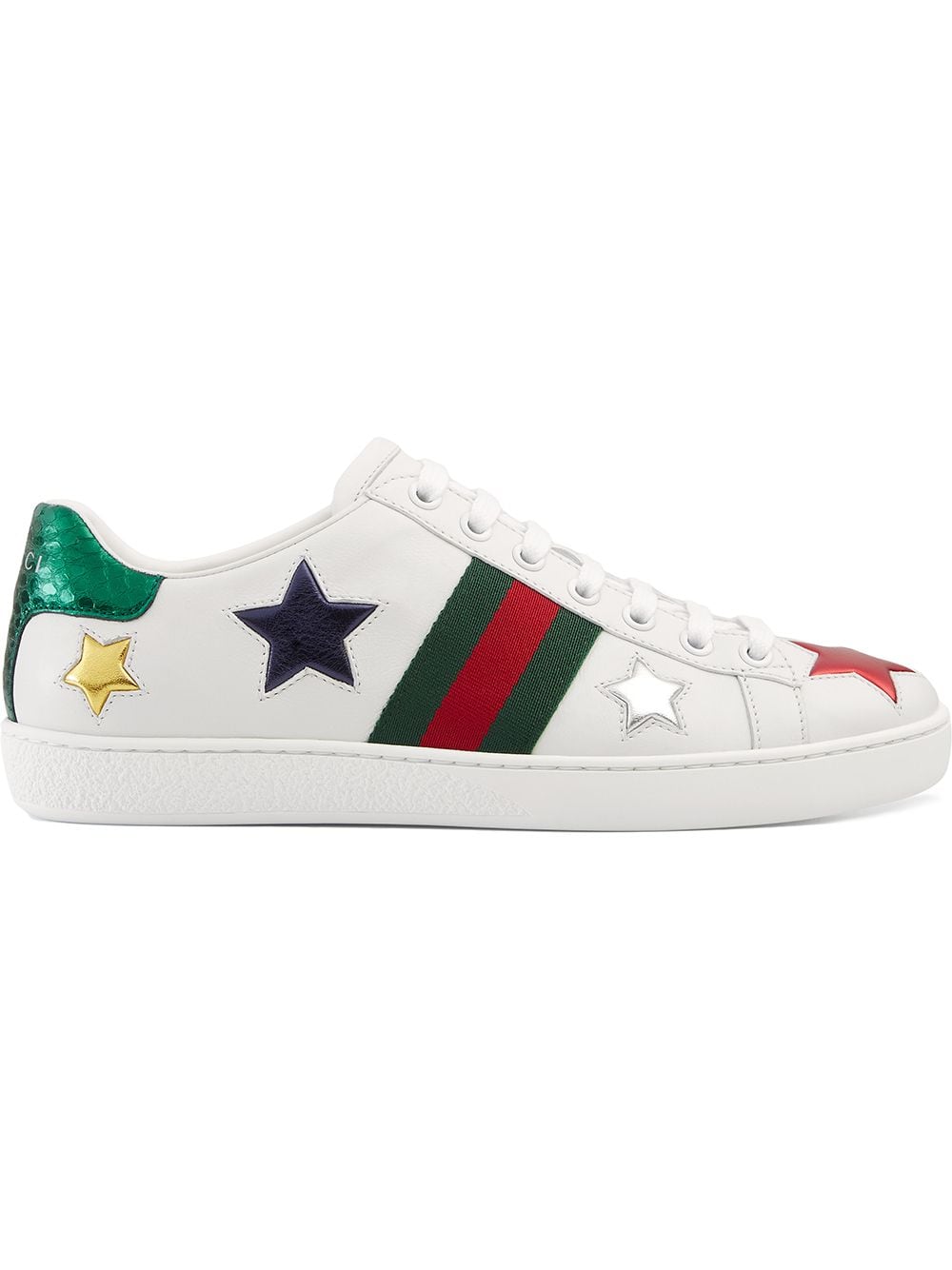 Gucci White Ace low-top Leather Sneakers - Farfetch