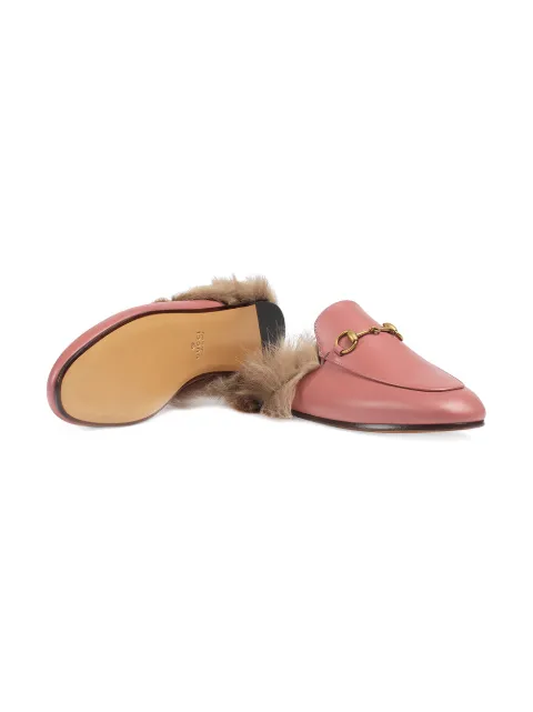 gucci horsebit fur slippers