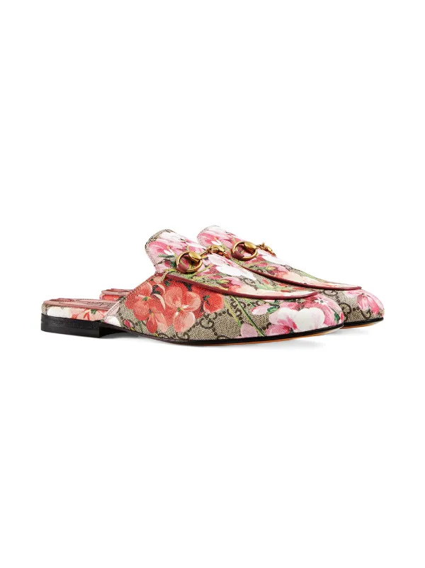 gucci princetown gg blooms slipper