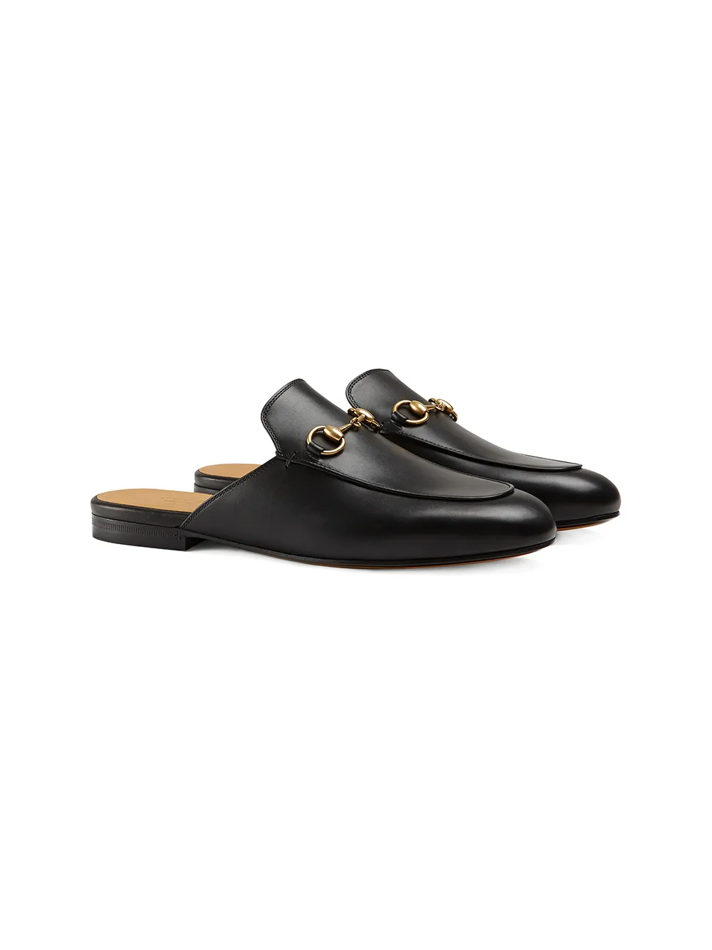 Gucci leren slipper van Princetown - Zwart