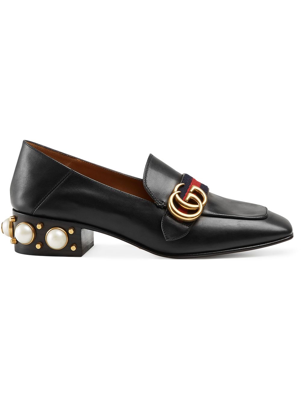 Gucci mid-heel leather loafer 