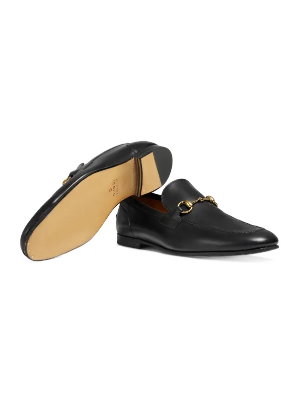 Black Shiny Leather Gucci Jordaan Loafer