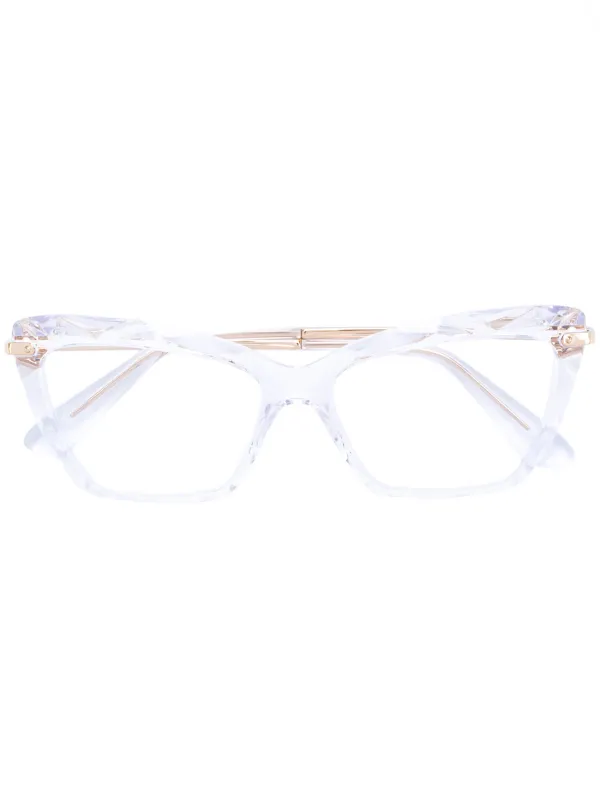 Fendi Eyewear Transparent cat-eye Frame Glasses - Farfetch