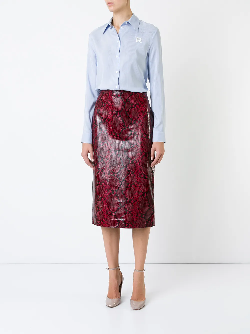 Rochas fitted skirt Rood
