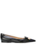 Sergio Rossi logo plaque ballerinas - Black