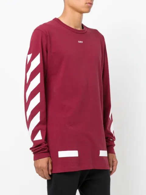 OFF-WHITE Red Diagonal Arrows Crewneck Sweatshirt in Brown | ModeSens