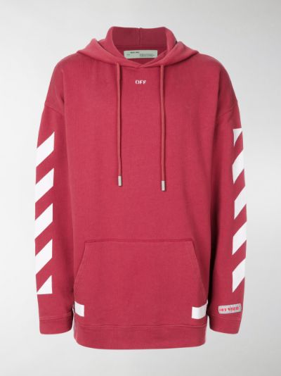 Off-White diagonal stripe hoodie brown | MODES