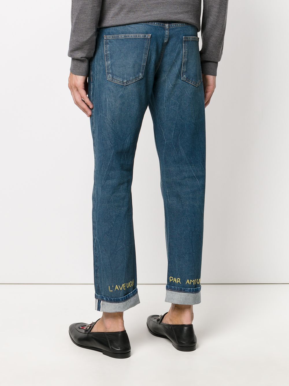 фото Gucci зауженные джинсы с вышивкой