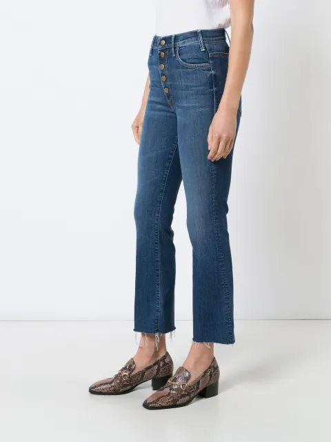 MOTHER Multiple Buttons Cropped Jeans | ModeSens