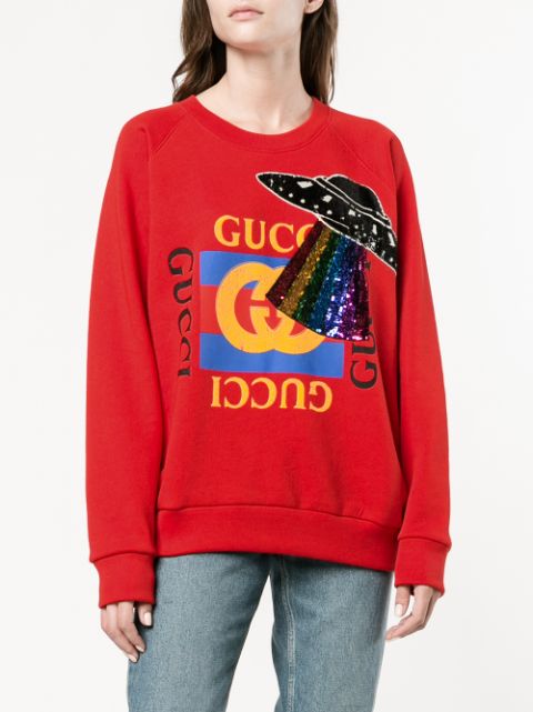 Gucci UFO embroidered sweatshirt £725 - Buy Online - Mobile Friendly ...