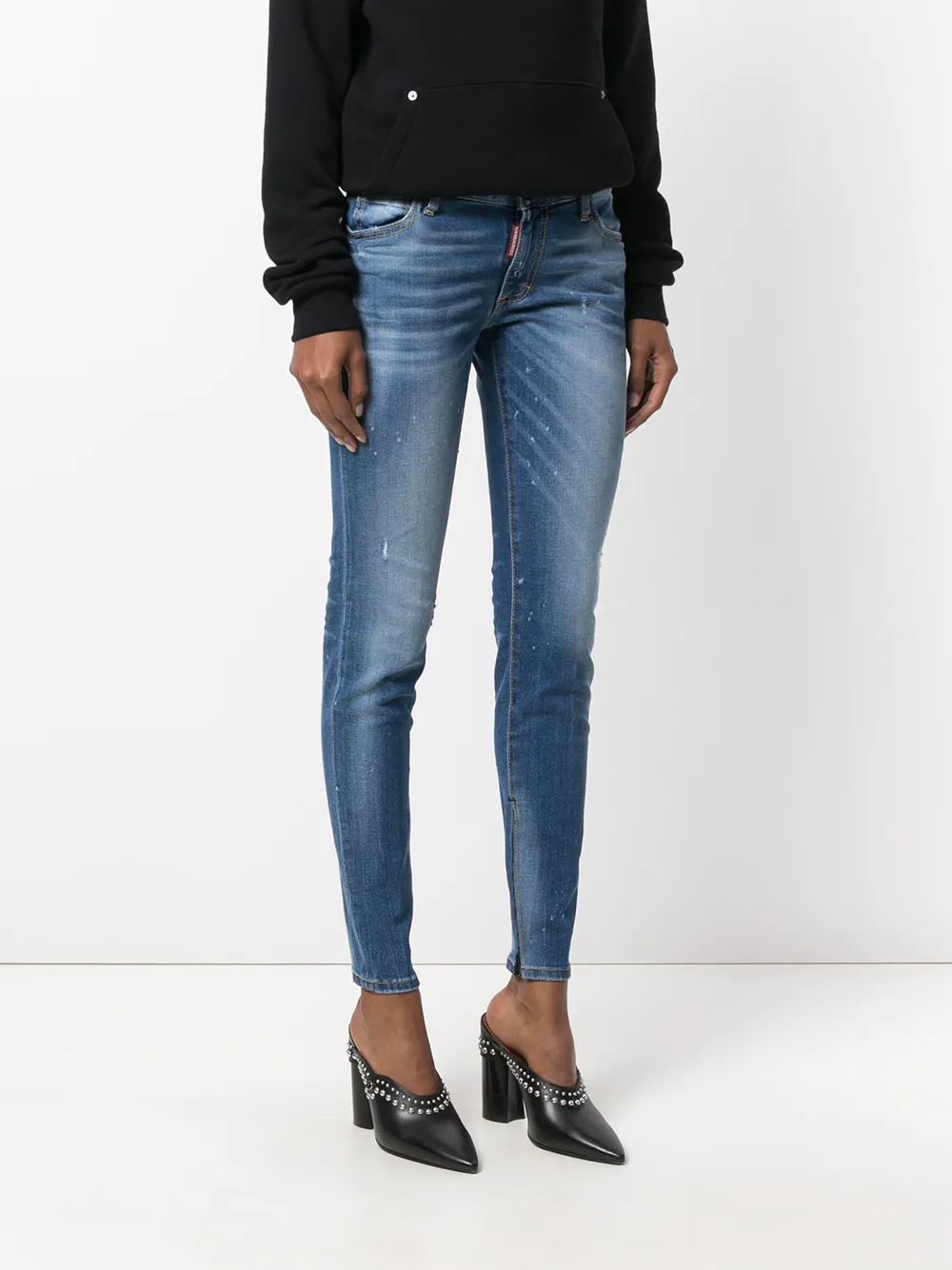 DSQUARED2 medium-waisted Twiggy jeans Blauw