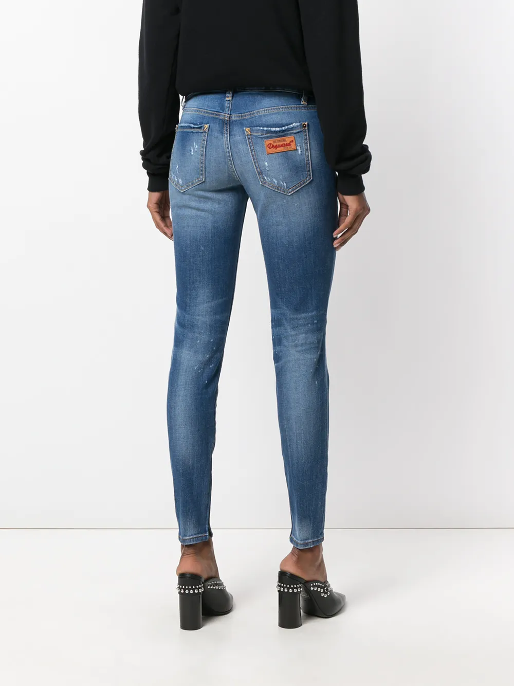 DSQUARED2 medium-waisted Twiggy jeans Blauw