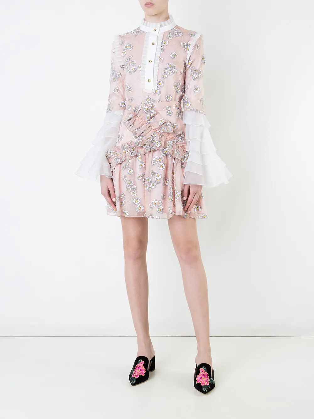 Macgraw madeliefkleurige blouse met ruches - Roze