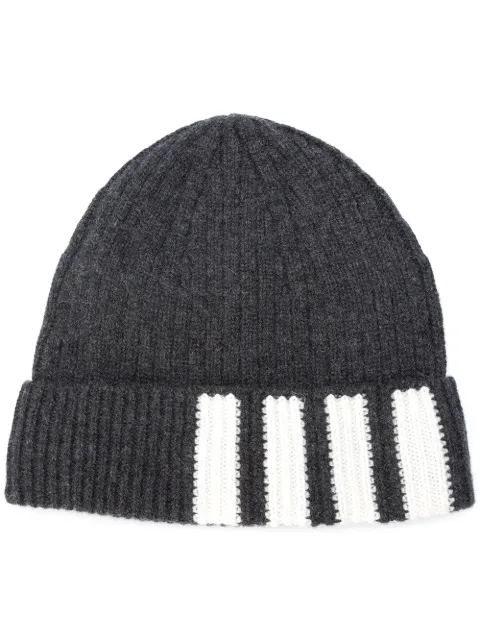 Thom Browne 4-Bar Stripe Cashmere Rib Hat