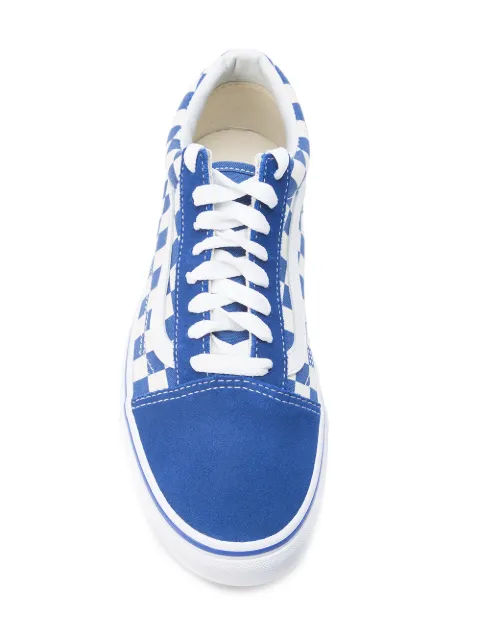 black checkered lace up vans