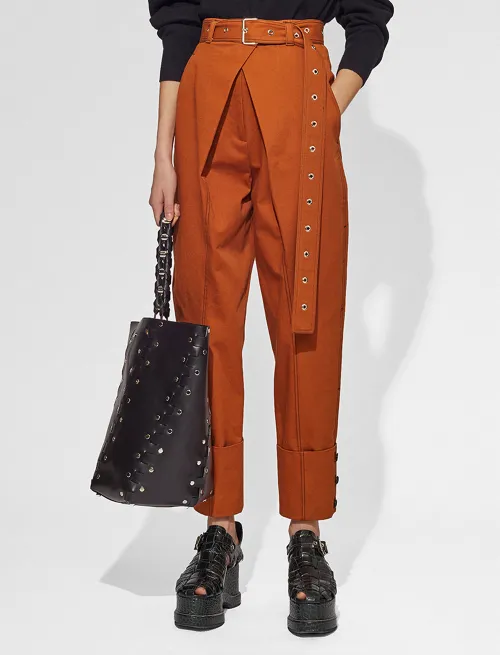 Belted Straight Pant with Cuff