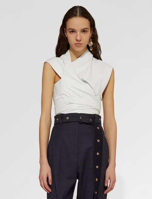 Leather Wrap Top