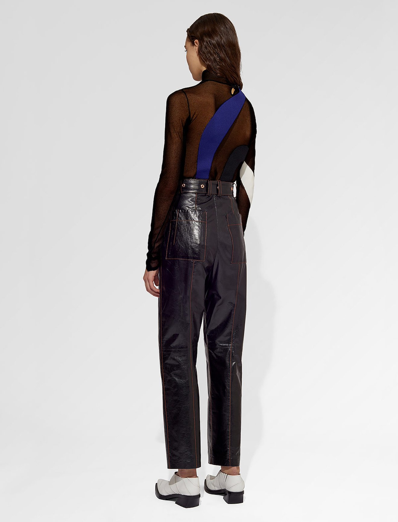 Leather Belted Straight Pant #3