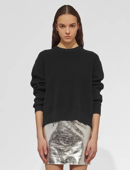 Zipped Back Wool Cashmere Sweater